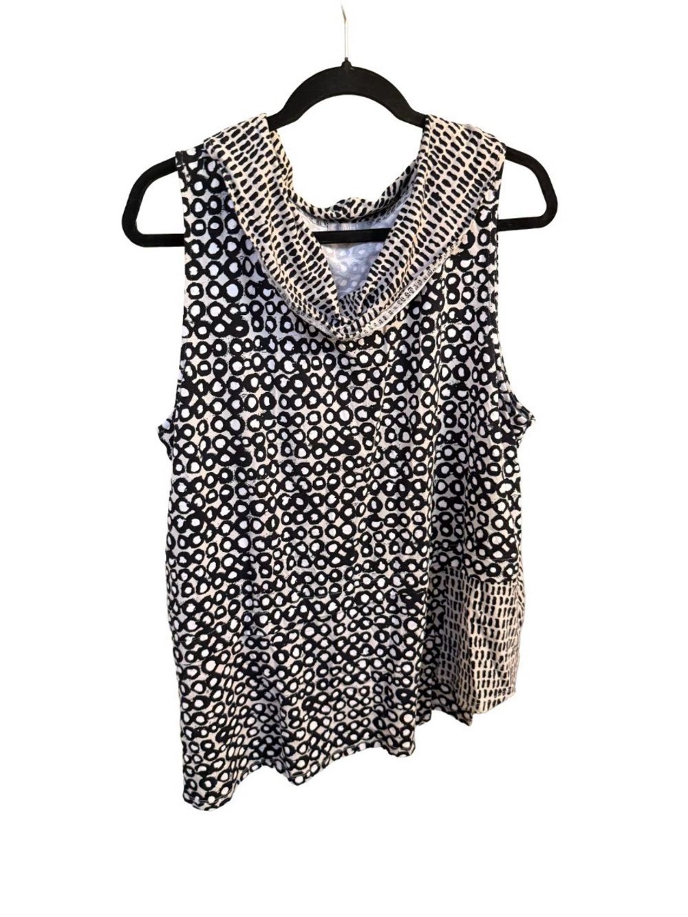 Habitat Black & White Cowl Neck Sleeveless Tank
